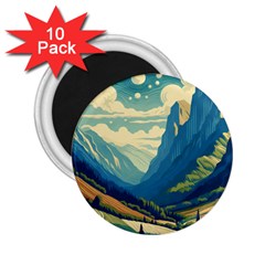 Mountains Nature Forest Landscape 2 25  Magnets (10 Pack) 