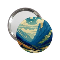 Mountains Nature Forest Landscape 2 25  Handbag Mirrors