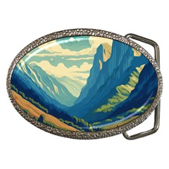 Mountains Nature Forest Landscape Belt Buckles