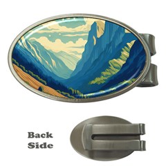 Mountains Nature Forest Landscape Money Clips (oval) 