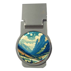 Mountains Nature Forest Landscape Money Clips (round) 