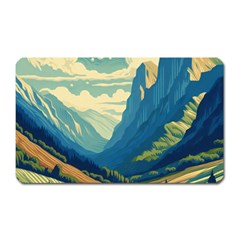 Mountains Nature Forest Landscape Magnet (rectangular) by Salmanaz77