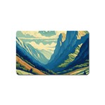 Mountains Nature Forest Landscape Magnet (Name Card) Front