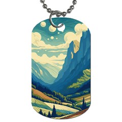 Mountains Nature Forest Landscape Dog Tag (two Sides) by Salmanaz77