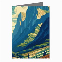 Mountains Nature Forest Landscape Greeting Card by Salmanaz77