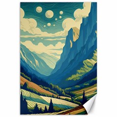 Mountains Nature Forest Landscape Canvas 12  X 18 