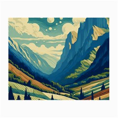 Mountains Nature Forest Landscape Small Glasses Cloth (2 Sides)