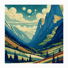 Mountains Nature Forest Landscape Medium Glasses Cloth by Salmanaz77