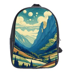 Mountains Nature Forest Landscape School Bag (large) by Salmanaz77