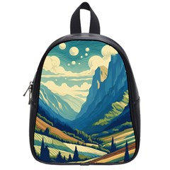 Mountains Nature Forest Landscape School Bag (small)