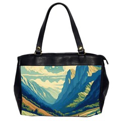 Mountains Nature Forest Landscape Oversize Office Handbag (2 Sides)