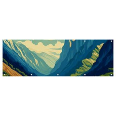 Mountains Nature Forest Landscape Banner And Sign 12  X 4 