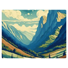 Mountains Nature Forest Landscape Two Sides Premium Plush Fleece Blanket (baby Size) by Salmanaz77