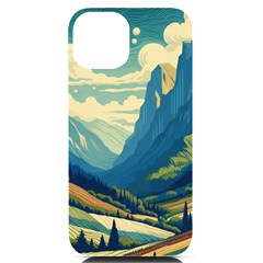 Mountains Nature Forest Landscape Iphone 14 Black Uv Print Pc Hardshell Case by Salmanaz77