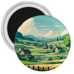 Countryside Meadow Rural Bloom 3  Magnets by Salmanaz77