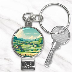 Countryside Meadow Rural Bloom Nail Clippers Key Chain