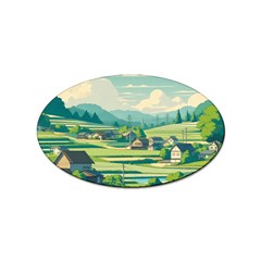 Countryside Meadow Rural Bloom Sticker Oval (10 Pack)