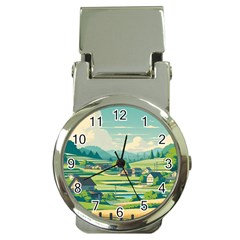 Countryside Meadow Rural Bloom Money Clip Watches