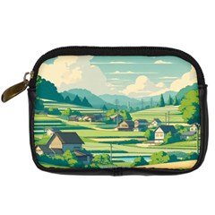 Countryside Meadow Rural Bloom Digital Camera Leather Case