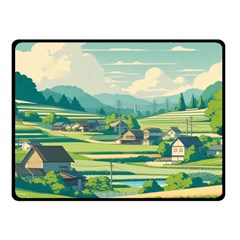 Countryside Meadow Rural Bloom Fleece Blanket (small) by Salmanaz77