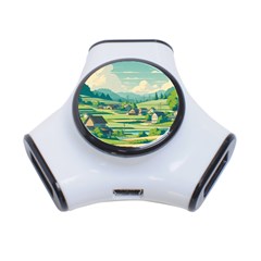 Countryside Meadow Rural Bloom 3-port Usb Hub