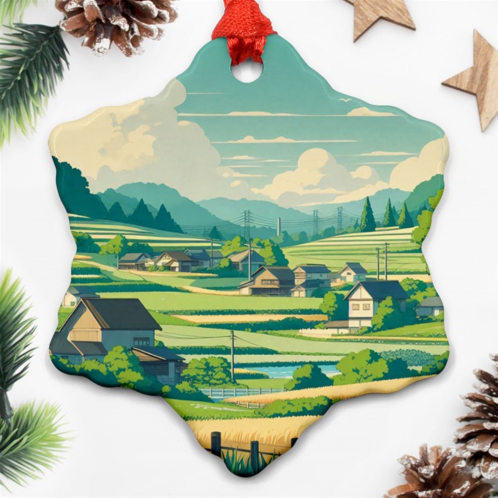 Countryside Meadow Rural Bloom Ornament (Snowflake)