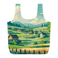 Countryside Meadow Rural Bloom Full Print Recycle Bag (l) by Salmanaz77