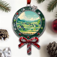 Countryside Meadow Rural Bloom Metal X mas Lollipop With Crystal Ornament by Salmanaz77