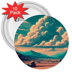 Mountains Countryside Agriculture 3  Buttons (10 Pack)  by Salmanaz77