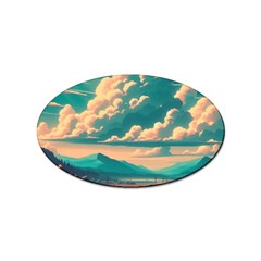 Mountains Countryside Agriculture Sticker (oval)