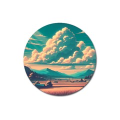 Mountains Countryside Agriculture Magnet 3  (round) by Salmanaz77