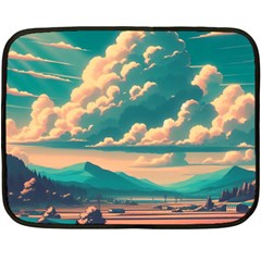 Mountains Countryside Agriculture Fleece Blanket (mini)