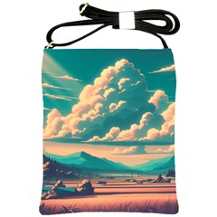 Mountains Countryside Agriculture Shoulder Sling Bag