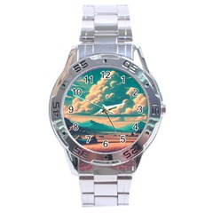 Mountains Countryside Agriculture Stainless Steel Analogue Watch by Salmanaz77