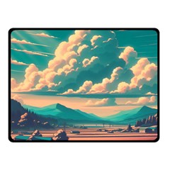 Mountains Countryside Agriculture Two Sides Fleece Blanket (small)