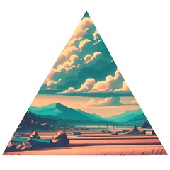 Mountains Countryside Agriculture Wooden Puzzle Triangle