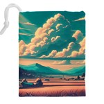 Mountains Countryside Agriculture Drawstring Pouch (5XL) Back