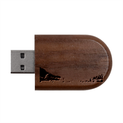 Mountains Countryside Agriculture Wood Oval Usb Flash Drive by Salmanaz77