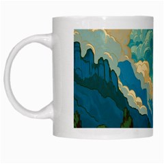 Mountains Rural Countryside Sky White Mug