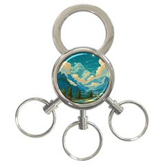 Mountains Rural Countryside Sky 3-ring Key Chain by Salmanaz77