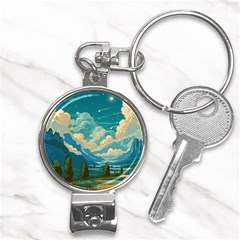 Mountains Rural Countryside Sky Nail Clippers Key Chain