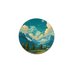 Mountains Rural Countryside Sky Golf Ball Marker (10 Pack)