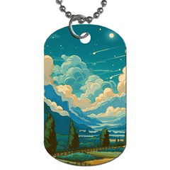 Mountains Rural Countryside Sky Dog Tag (two Sides) by Salmanaz77