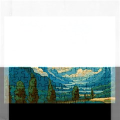 Mountains Rural Countryside Sky Rectangular Jigsaw Puzzl by Salmanaz77