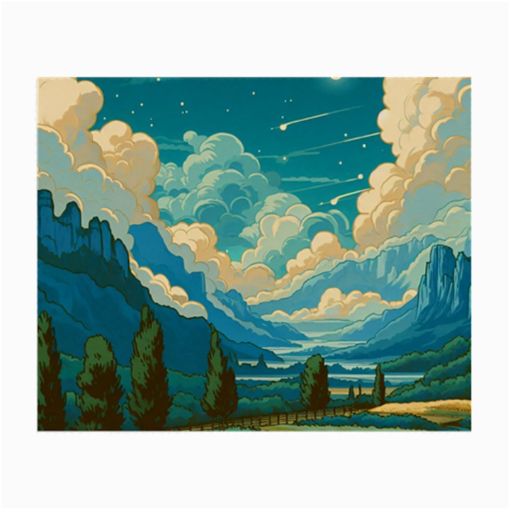 Mountains Rural Countryside Sky Small Glasses Cloth