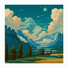 Mountains Rural Countryside Sky Medium Glasses Cloth