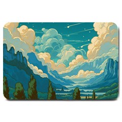 Mountains Rural Countryside Sky Large Doormat