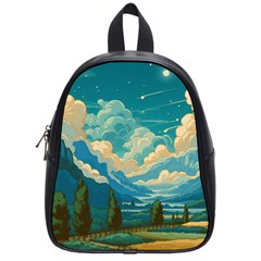 Mountains Rural Countryside Sky School Bag (small) by Salmanaz77