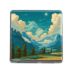 Mountains Rural Countryside Sky Memory Card Reader (square 5 Slot)