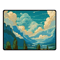 Mountains Rural Countryside Sky Fleece Blanket (small)